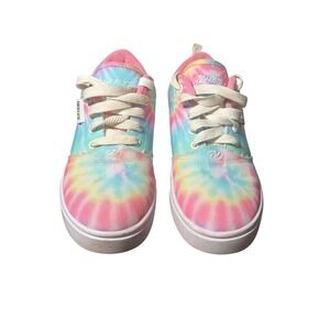 Heelys Tie Dye Low Top Roller Shoes Men's  7 Womens 8 Pink Blue w/ Wheels